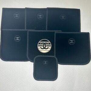 CHANEL Velvet Pouch Set Jewelry Accessories Dust Bags Black‎ CC Logo